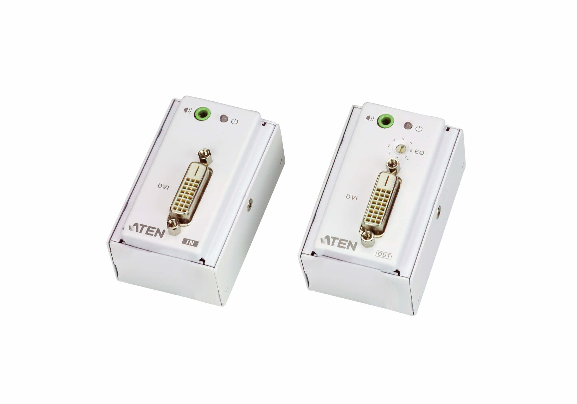 Aten Wall Plate (EU 1 Gang) DVI Cat 5 Extender (60m 1920 x 1200 up to 40m) with Audio