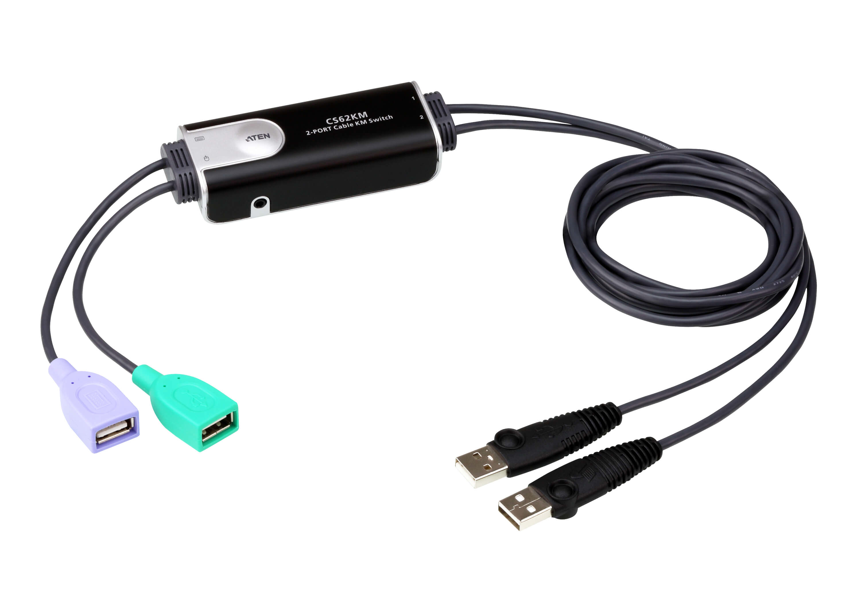 Aten CS62KM Switch Clavier/souris USB vers 2 ordinateurs