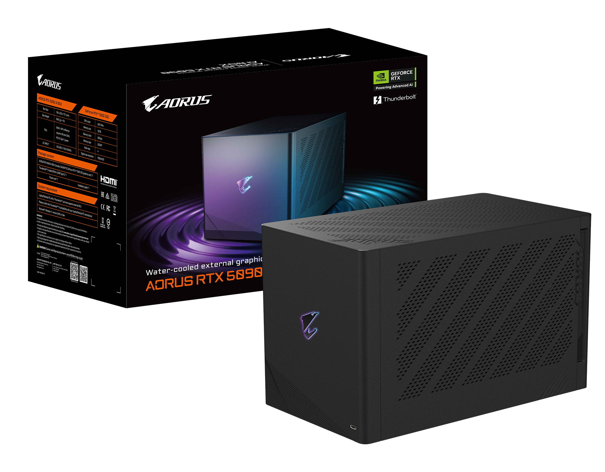 Gigabyte Carte Graphique Externe AORUS RTX 5090 AI BOX 32 Go GDDR7 Thunderbolt USB