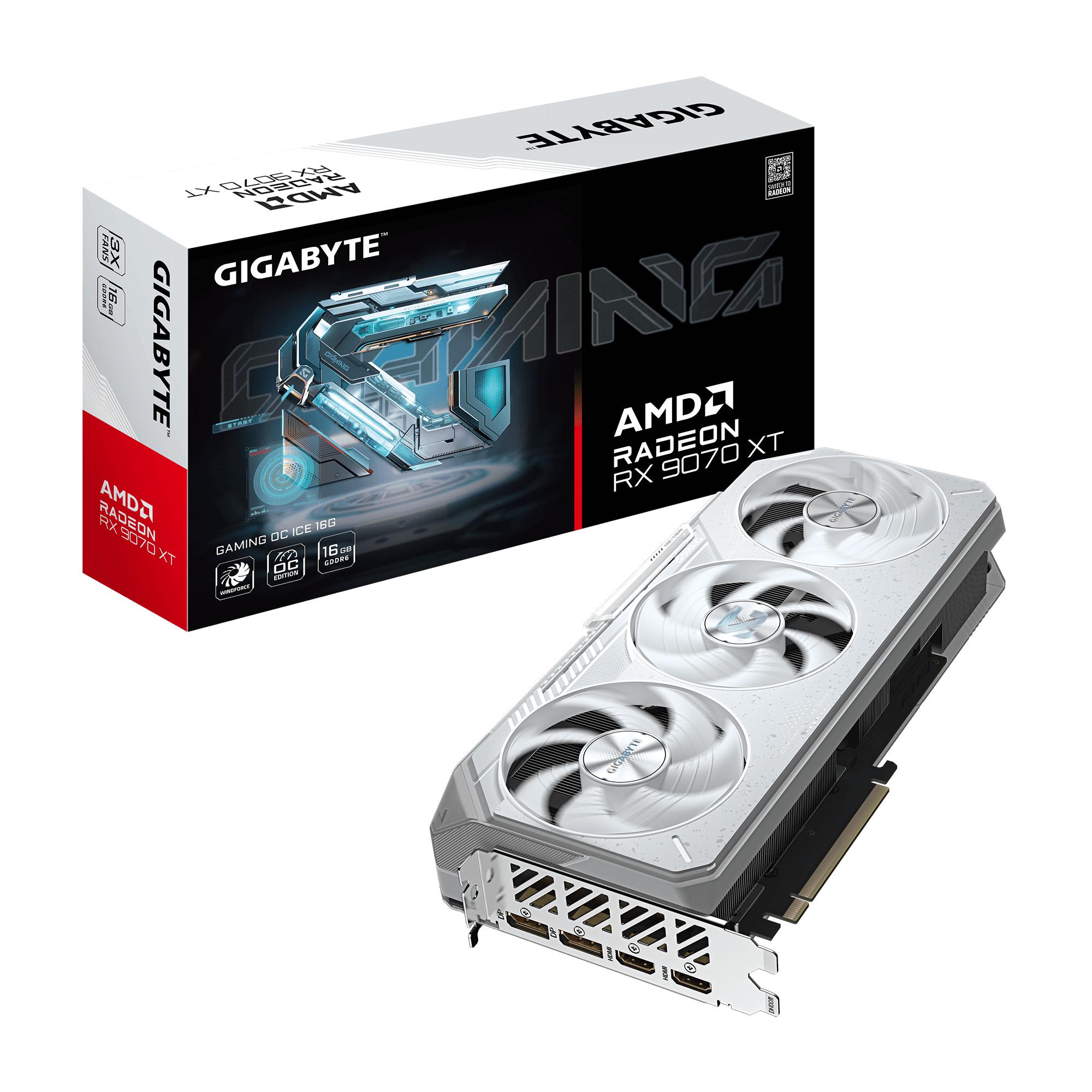 Gigabyte Radeon RX9070 XT Gaming OC ICE 16GB GDDR6 2xHDMI 2x