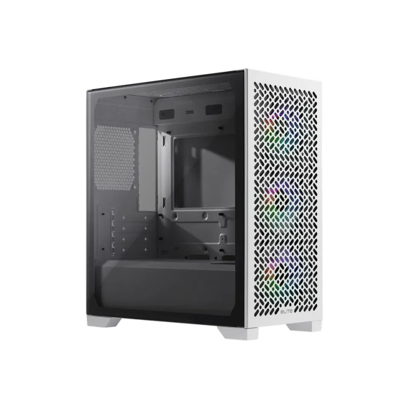 COOLER MASTER Boitier Mini Tour Micro ATX Elite 302 RGB avec panneau vitré (Blanc)