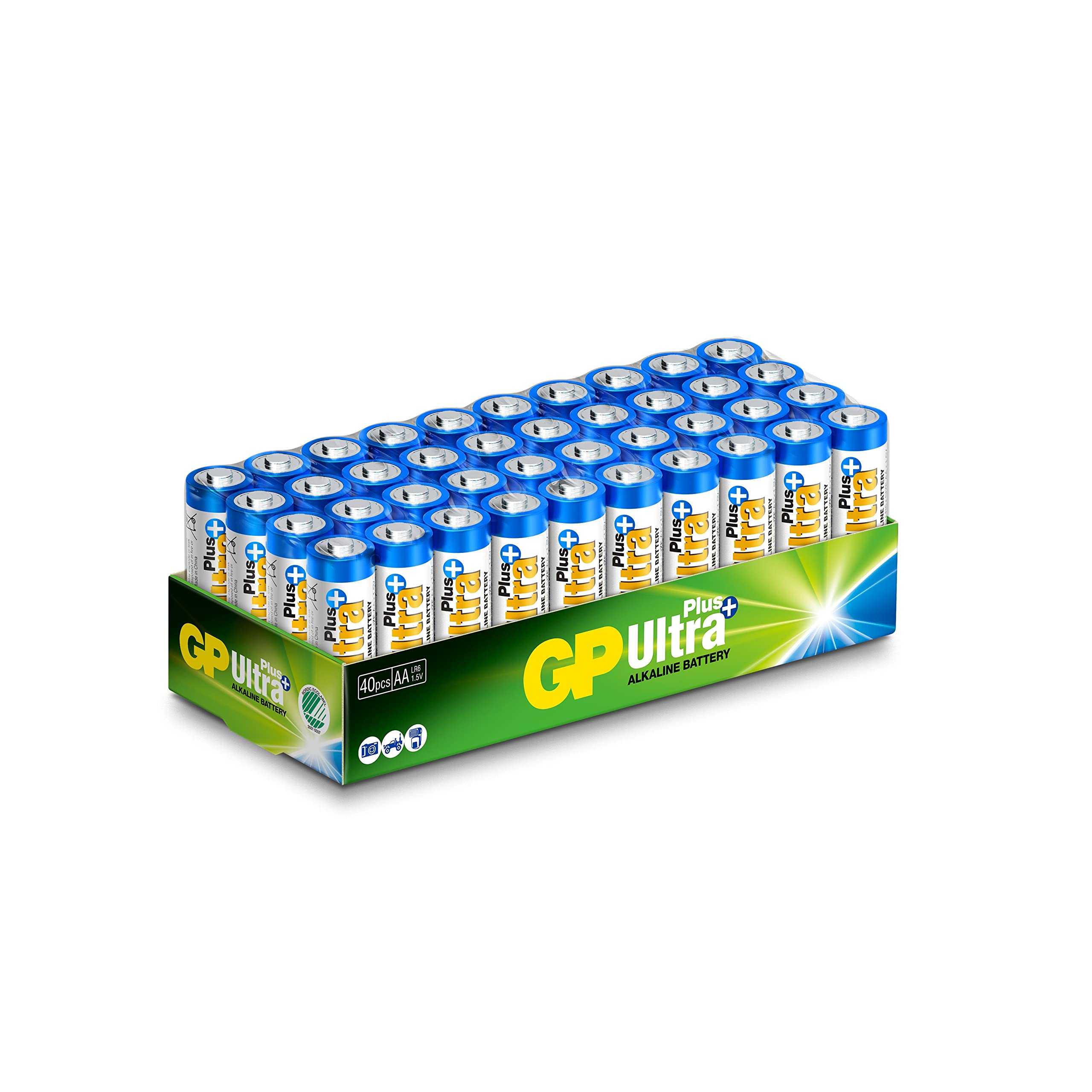 GP Batteries Lot de 40 piles Alcaline Ultra+ type AA (LR6) 1,5V