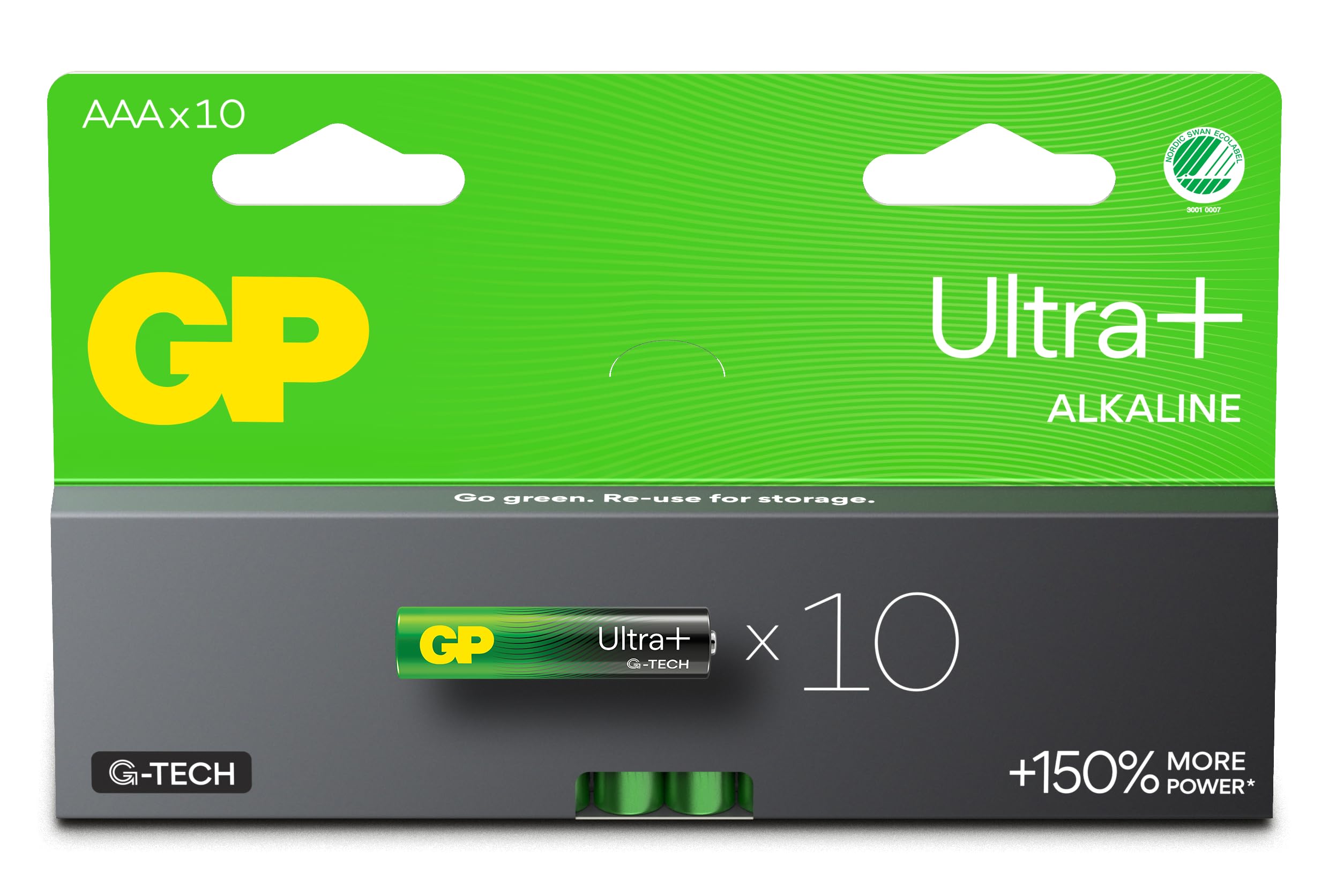 GP Batteries Lot de 10 piles Alcaline Ultra Plus type AAA (LR03) 1,5V
