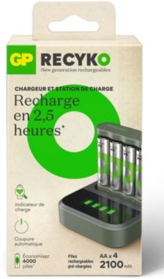 GP Batteries Chargeur de piles  + LR06 AA x4 2100mAh + station de charge