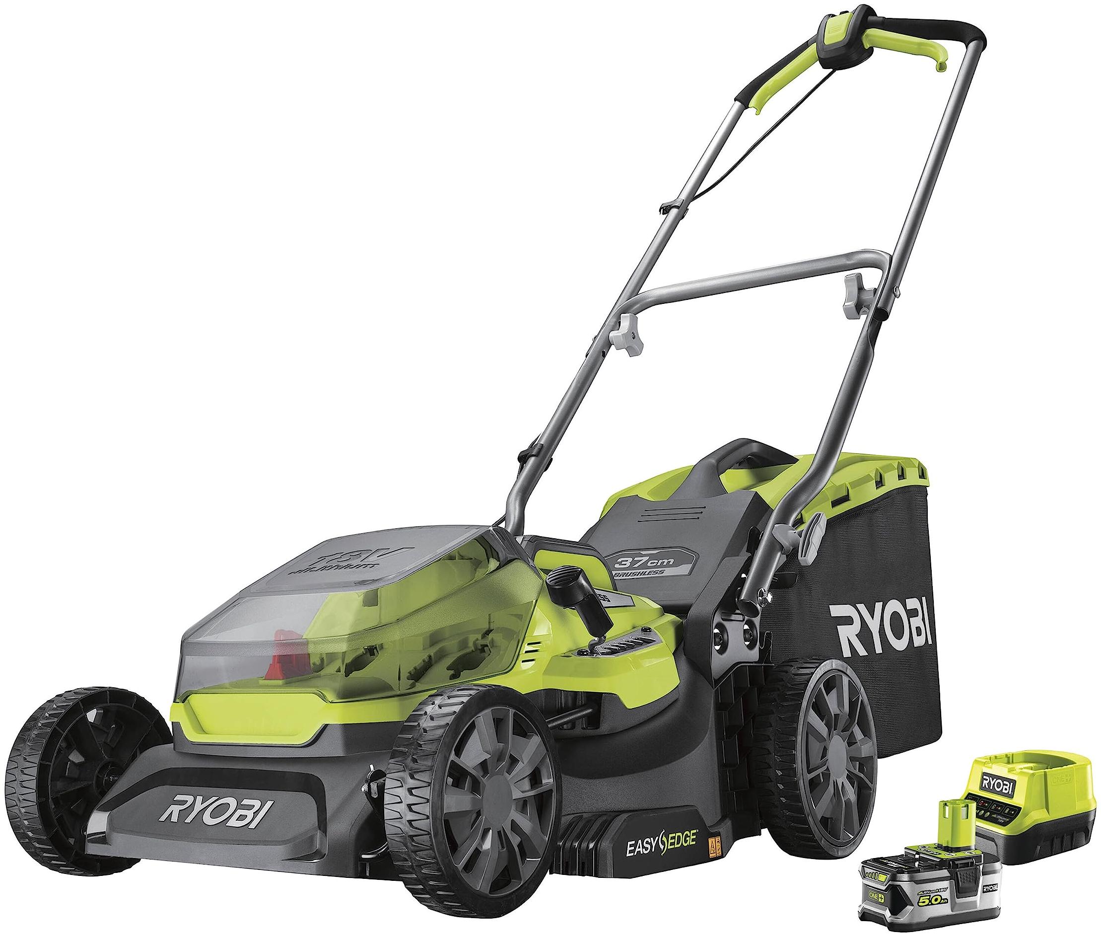Ryobi Tondeuse sans fil sur batterie 18V 37cm (avec 1 batterie et 1 chargeur)