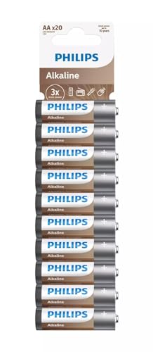 PHILIPS LOT DE 20 PILES AA ALCALINES AA 1,5V (LR06)