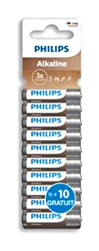PHILIPS LOT DE 20 PILES ALCALINES AAA 1,5V (LR03)
