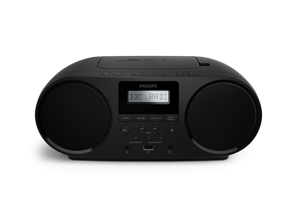 PHILIPS FM/DAB+ TAZ6000 avec Lecteur CD Noir