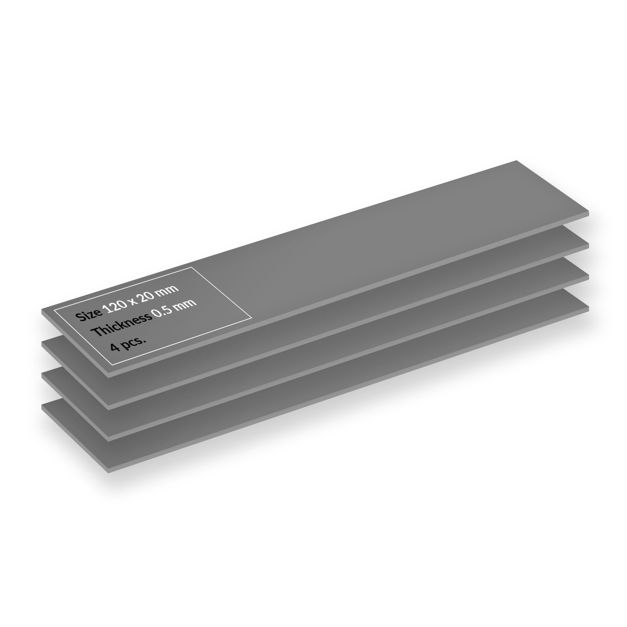 ARCTIC SILVER Lot de 4 Pads thermiques  TP-4 120x20x0,5mm (Gris)