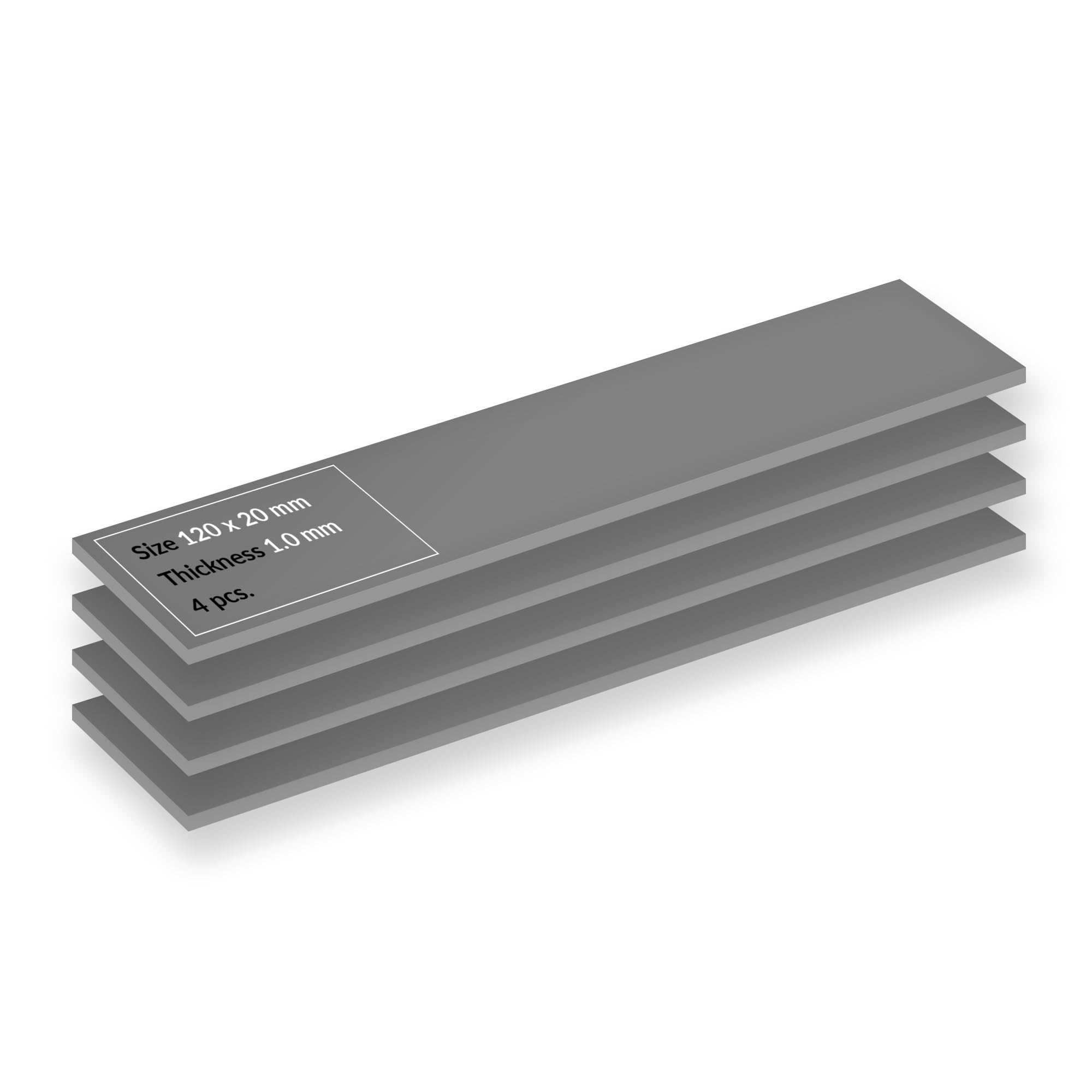 ARCTIC SILVER Lot de 4 Pads thermiques  TP-4 120x20x1mm (Gris)