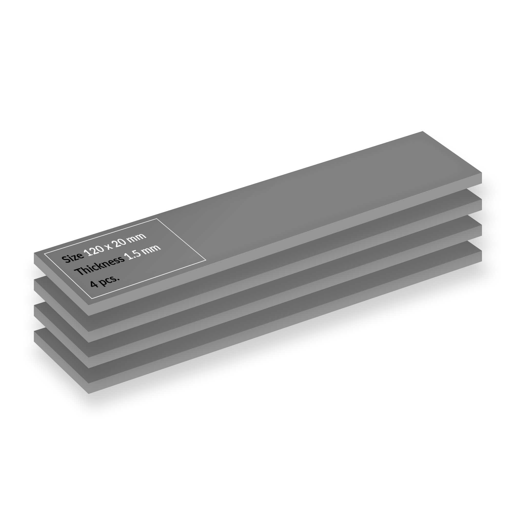 ARCTIC SILVER Lot de 4 Pads thermiques  TP-4 120x20x1,5mm (Gris)