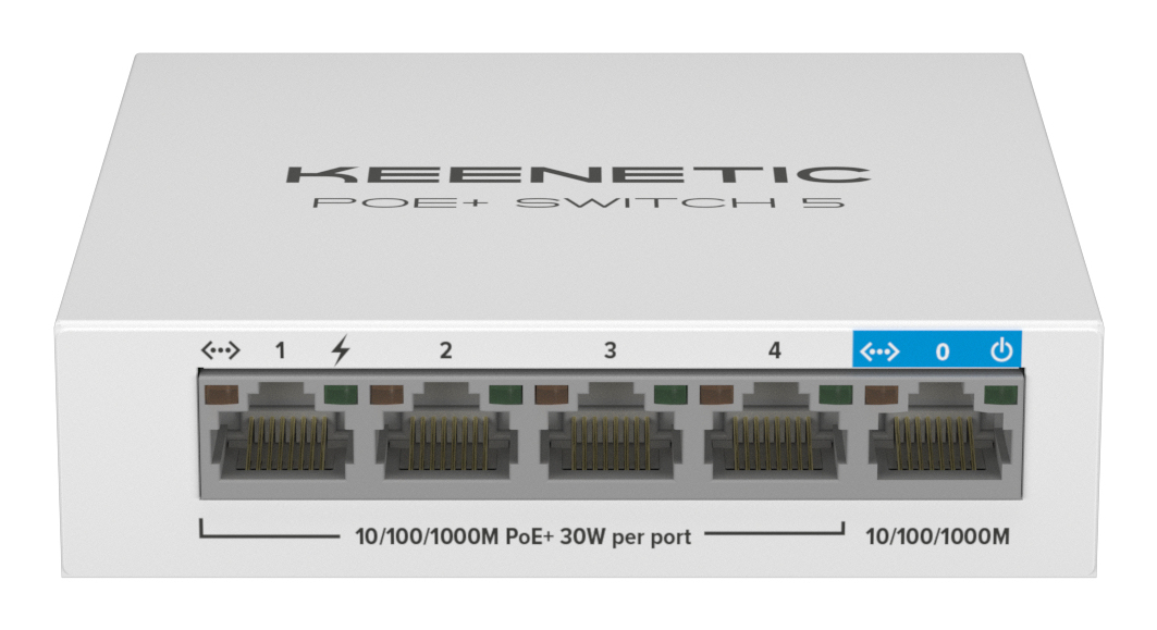 Keenetic Commutateur  PoE Plus 5 ports 1 port Gigabit + 4 ports PoE+ 60 W