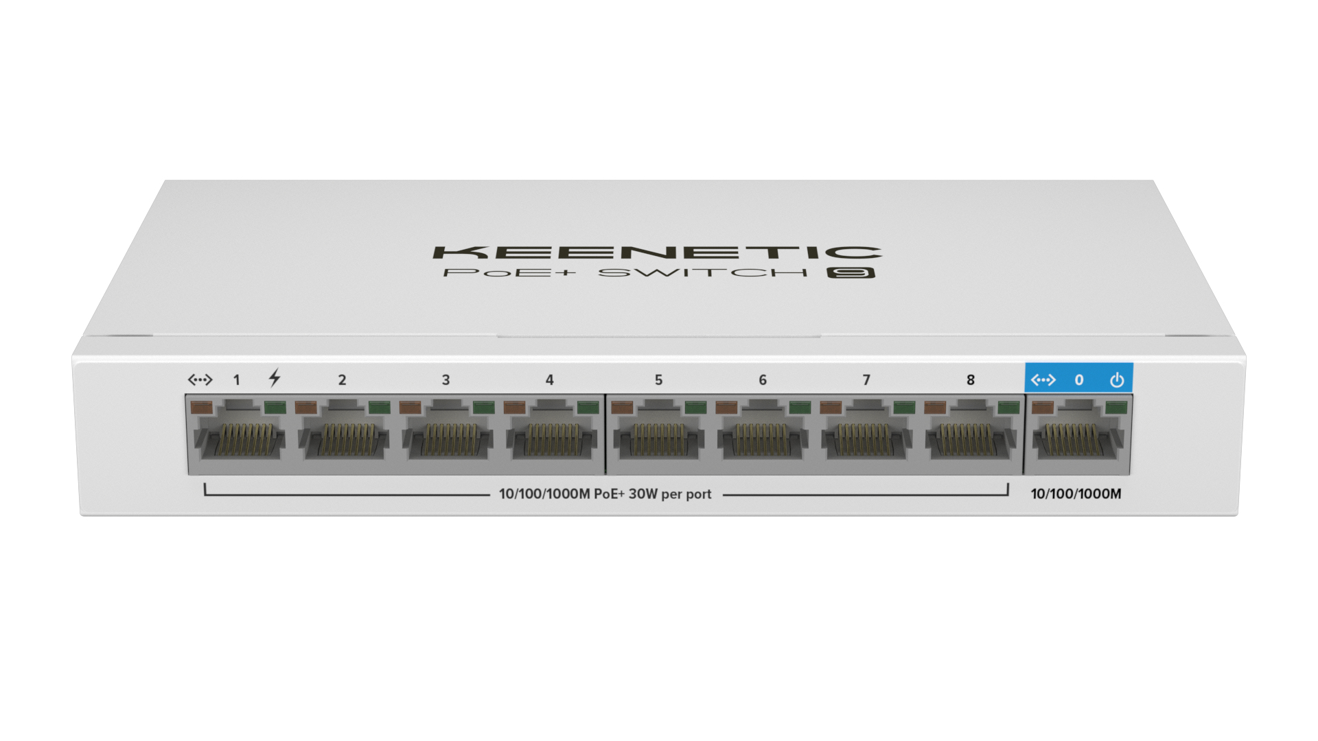 Keenetic Commutateur PoE+ 9 KN-4710 : 9 ports Gigabit au total + 8 ports PoE+, puissance maximale : 120 W