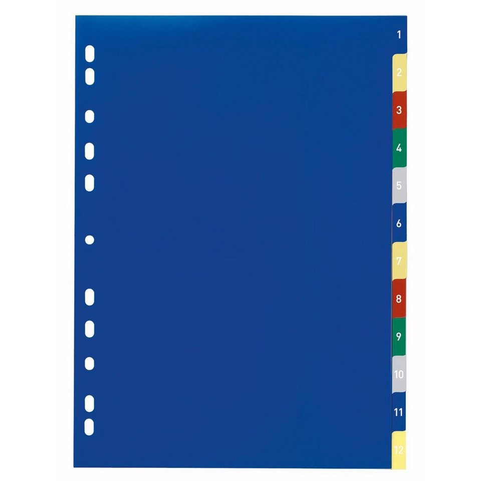 Durable DURABLE Zahlenregister PP 1-12 farbig 12Bl