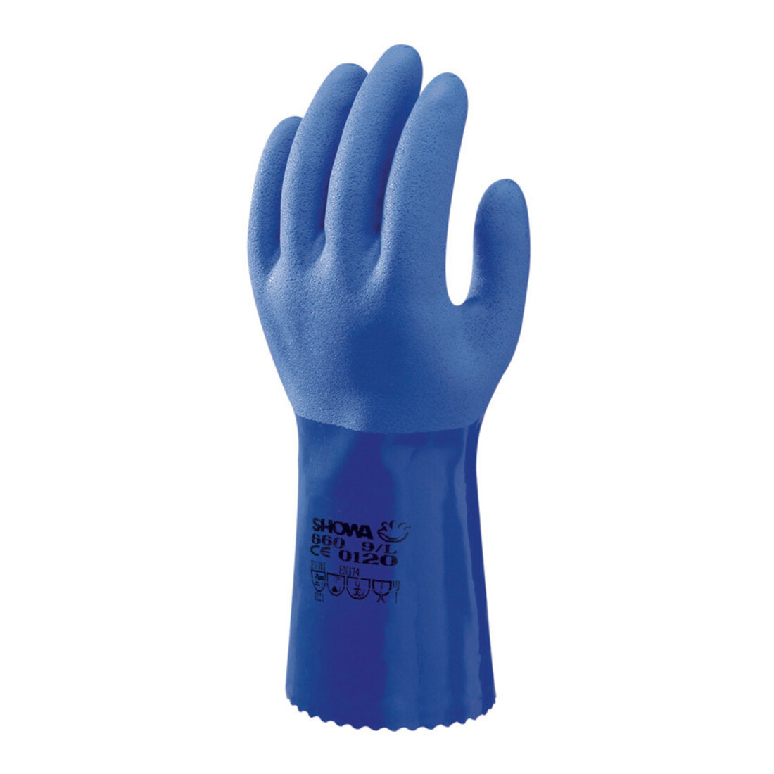 Showa Gants de protection chimique à manches longues 660 bleus taille XL