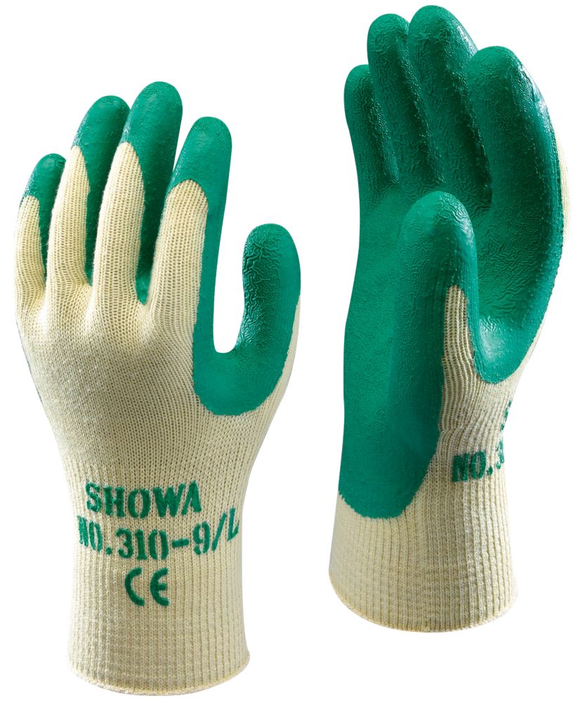 Showa Gants de manutention en latex 310 verts taille L