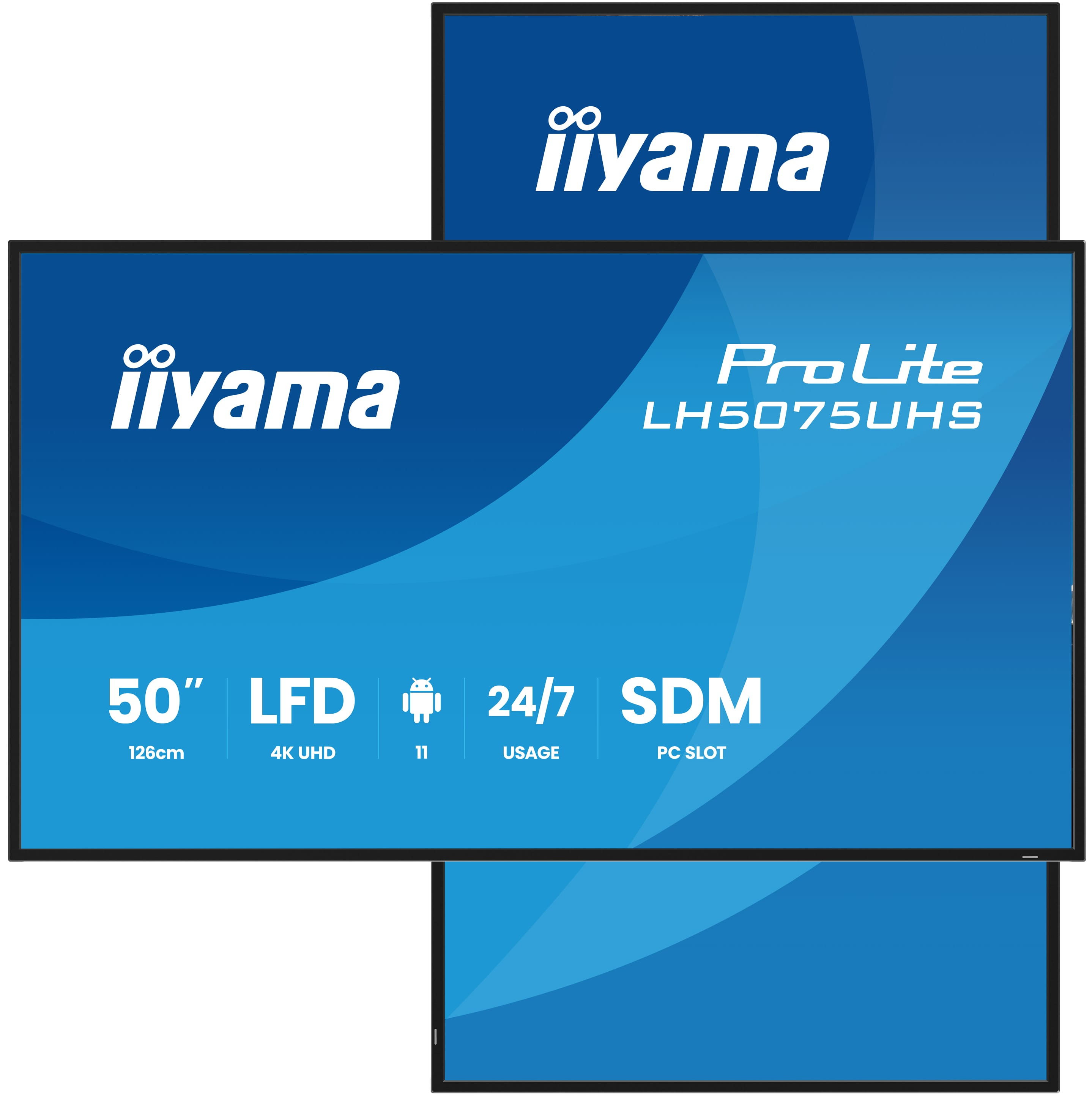 IIYAMA LFD 49.5 dalle VA 24/7 3840x2160 9.5ms 3xHDMI DisplayPort 2xUSB 2xHPs 50