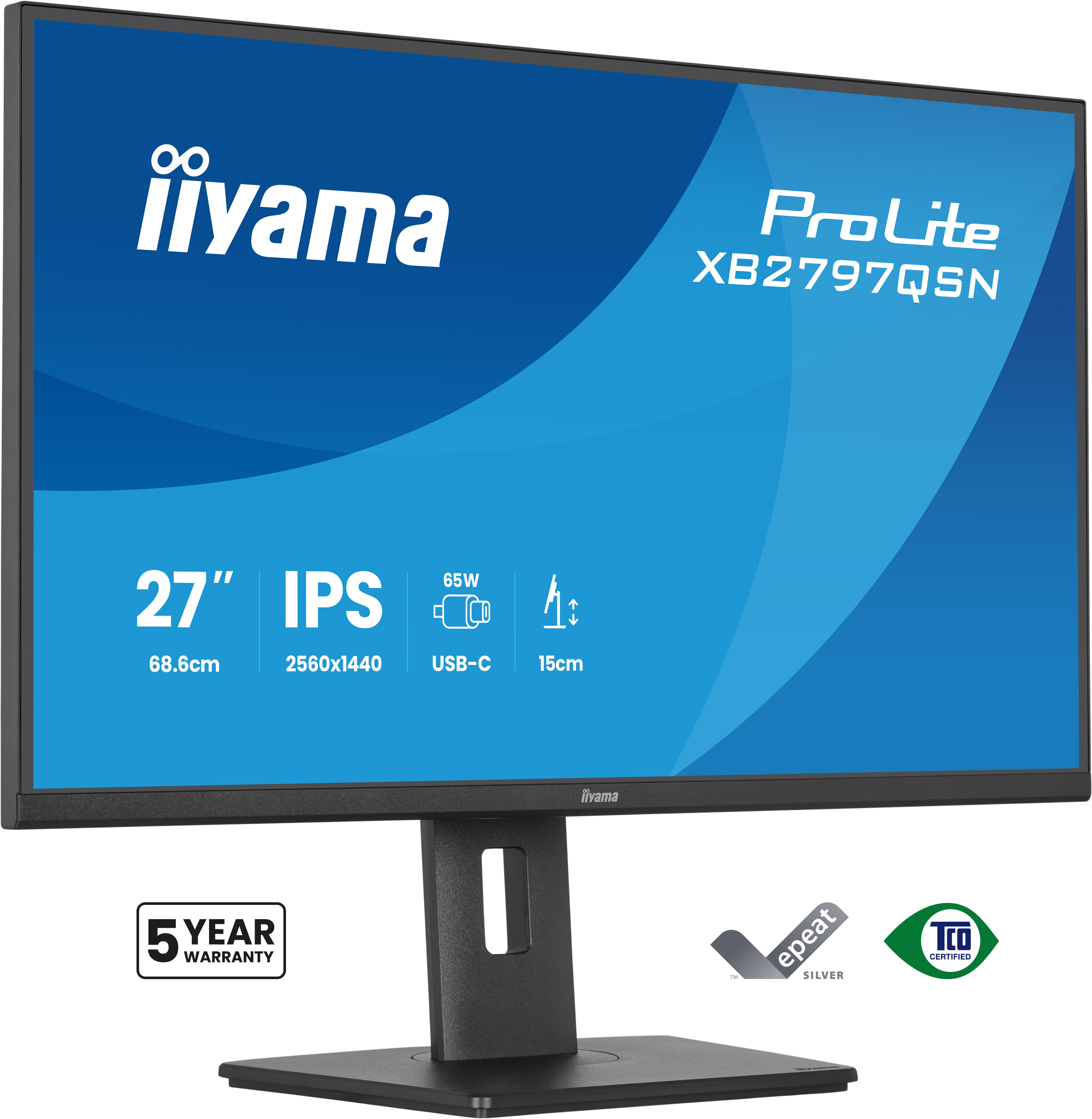 IIYAMA Moniteur PC 27 pouces XB2797QSN-B1 Dalle IPS USB-C HDMI DP