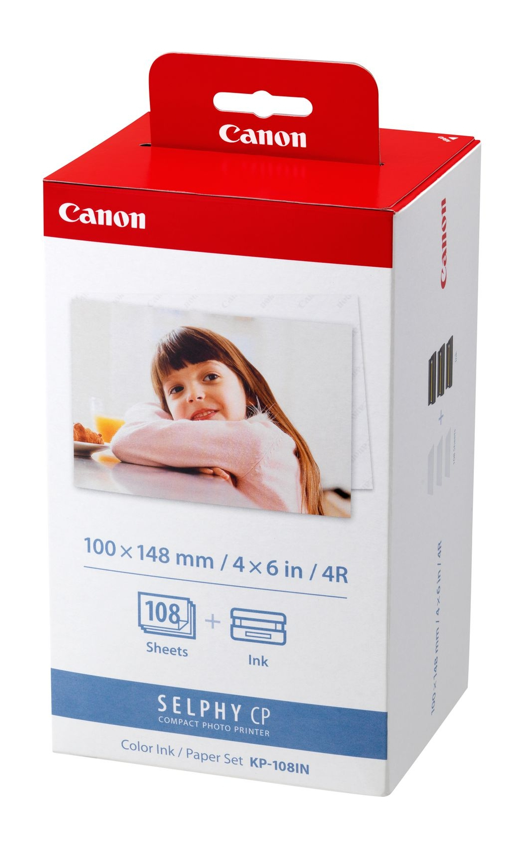 CANON KP-108IN - Kit Encre + Papier Format carte postale 148 x 100 mm (108 impressions)