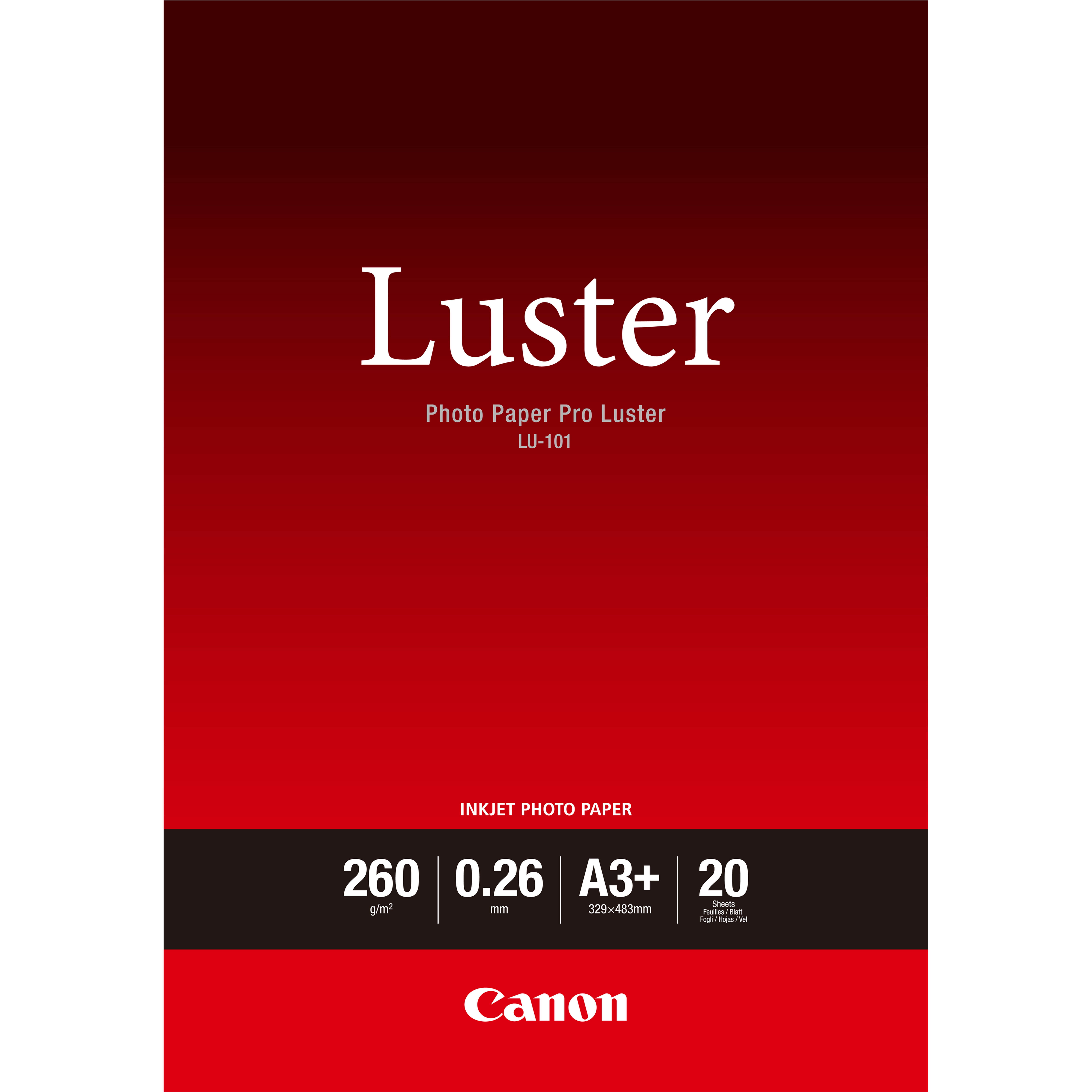 CANON LU-101 260g/m2 A3+ 20 feuilles pack de 1 luster paper