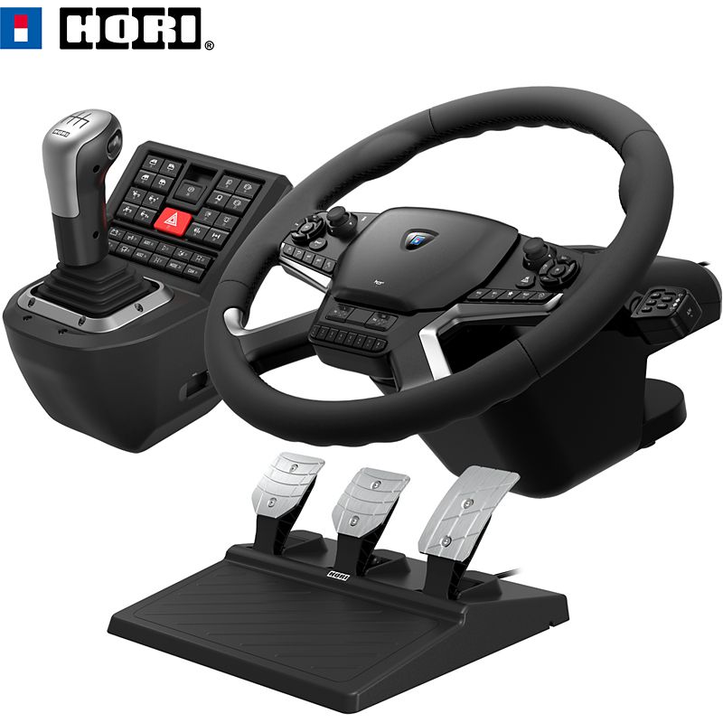 Hori volant + levier de vitesses + pedalier force feedback truck control system
