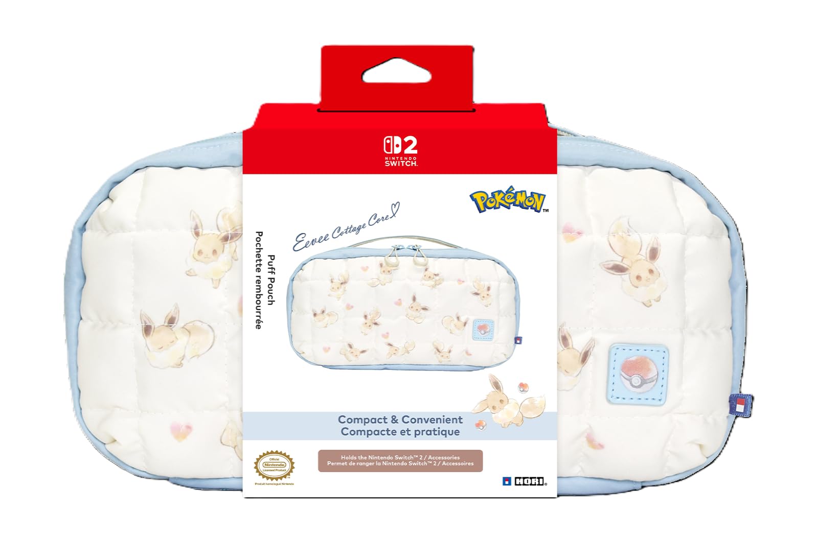 Hori Pochette rembourrée Évoli Cottage Core pour Nintendo Switch 2 Nintendo Switch et Nintendo Switch OLED