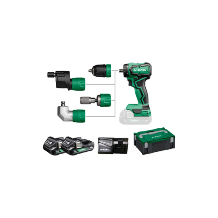 HiKOKI Perceuse-visseuse sans fil Quick DS18DDQ (2,0 Ah) (HSC II) avec accessoires