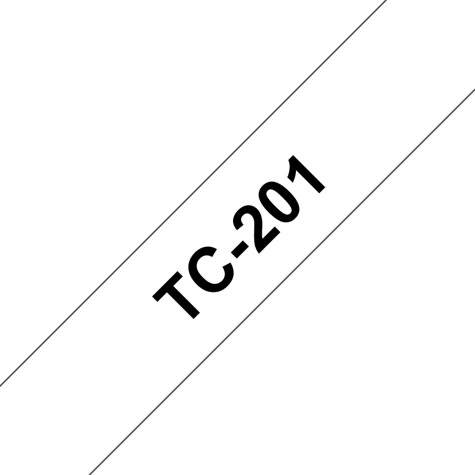 BROTHER P-TOUCH TC-201 noir sur blanc 12mm