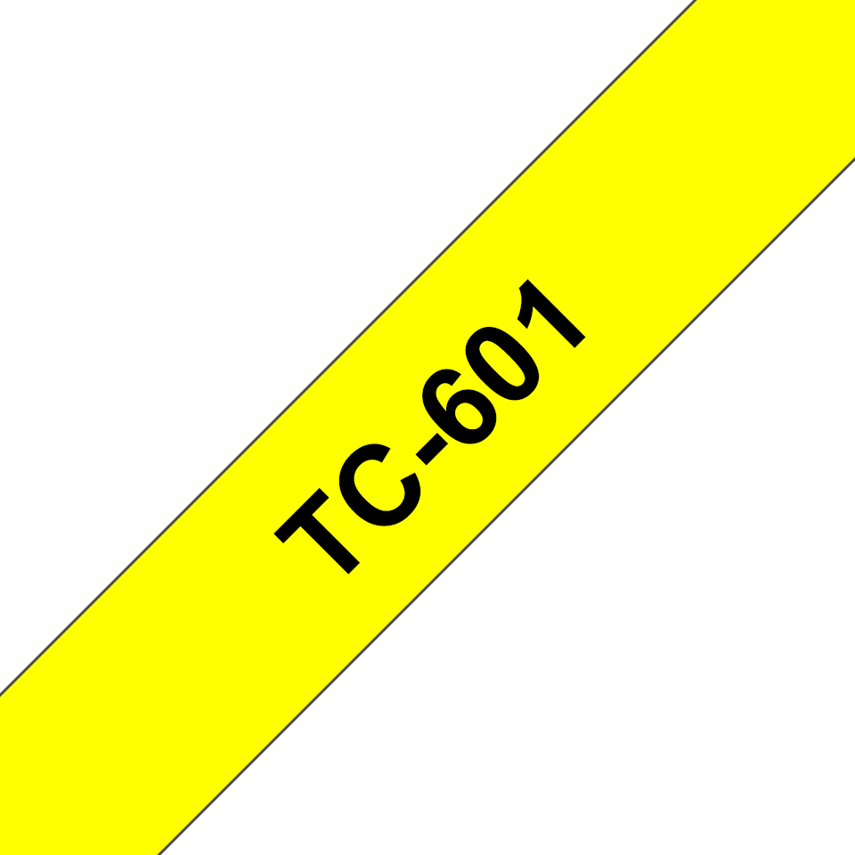 BROTHER P-TOUCH TC-601 noir sur jaune 12mm