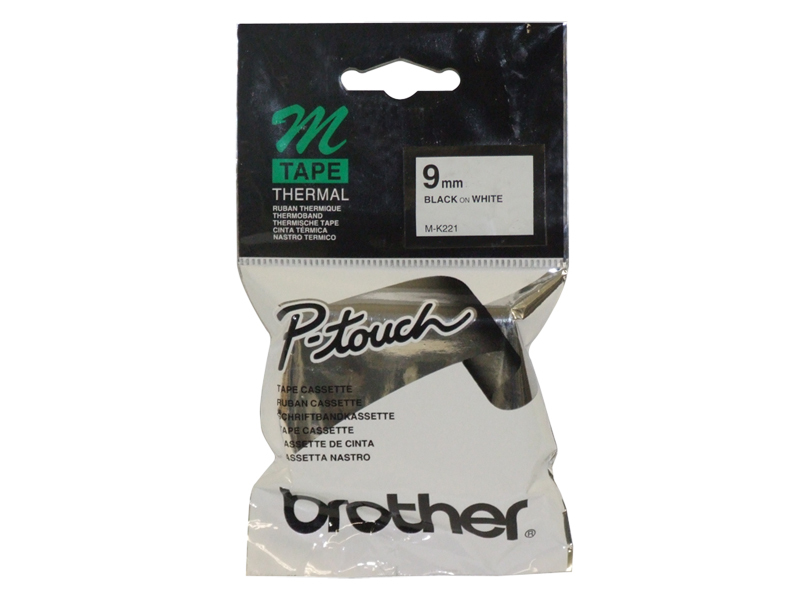 BROTHER P-TOUCH MK-221B noir sur blanc 9mm