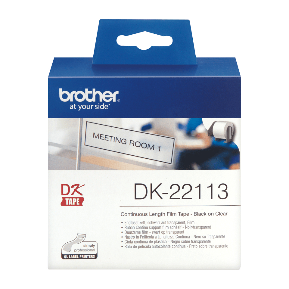 BROTHER DK22113 Ruban continu film Noir -Transparent