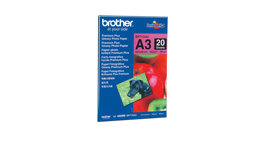 BROTHER BP-71GA3 brillant photo inkjet 260g/m2 A3 20 feuilles pack de 1