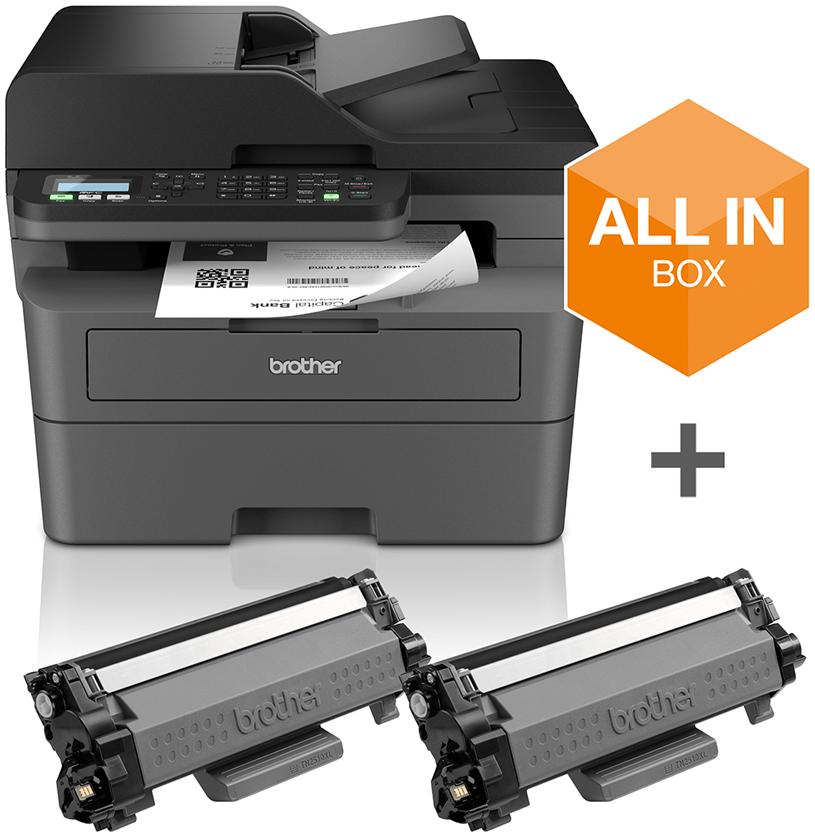 BROTHER Pack imprimante multifonction laser 4-en-1 monochrome A4