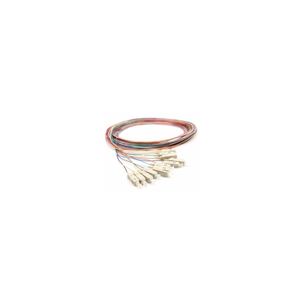 ekivalan Lot de pigtails OM4 50/125 SC-UPC Low Loss 900µm 12 couleurs 2m