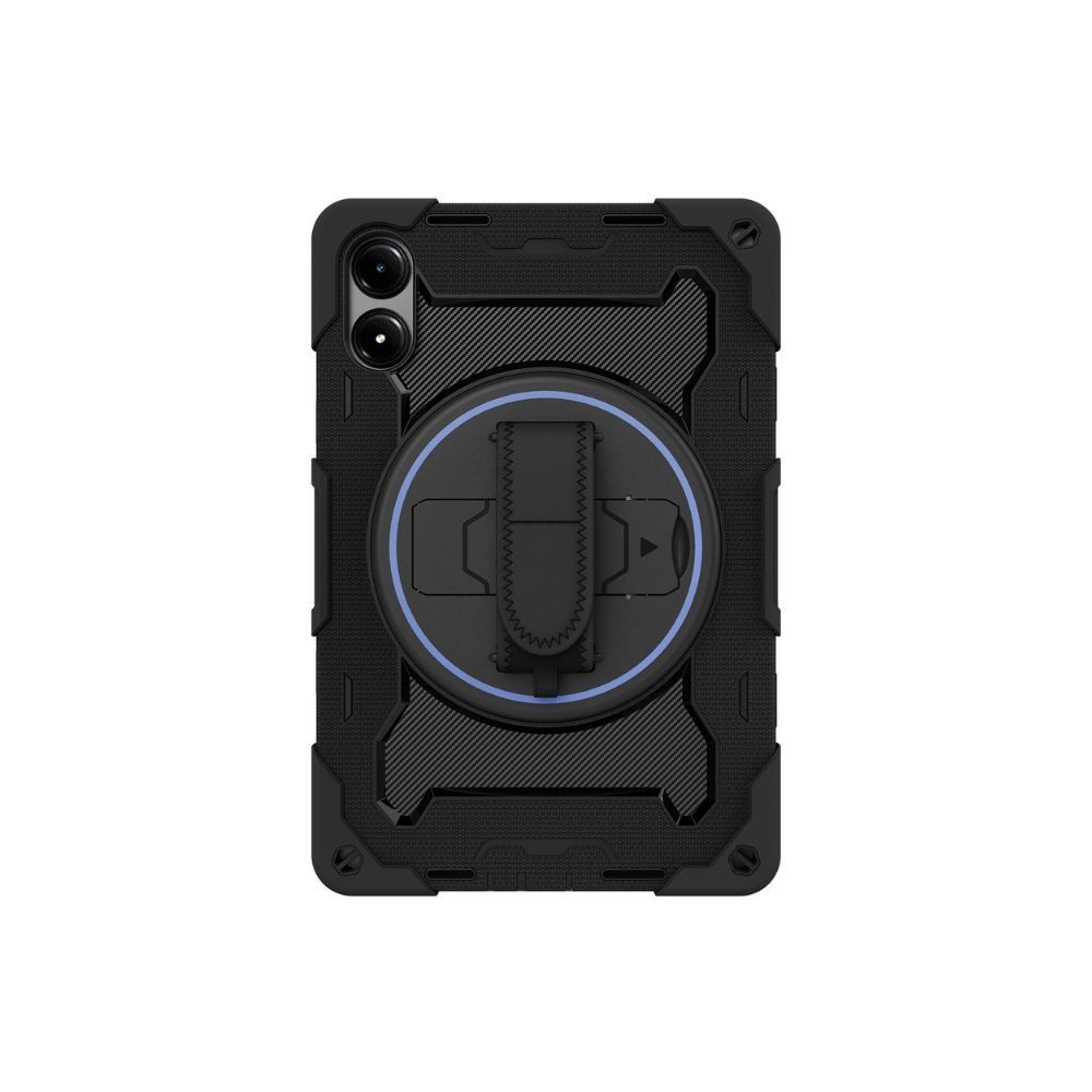 SAMSUNG Coque arrière noire ultra renforcée plus sangle rotative & fonction Stand Design