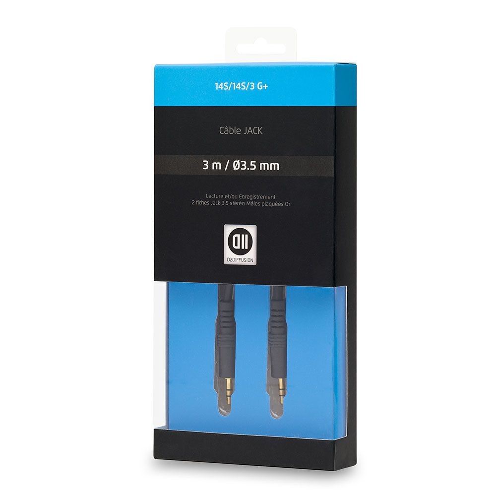 D2 Diffusion C ble Jack 3.5mm m le 3 m Fiches Or