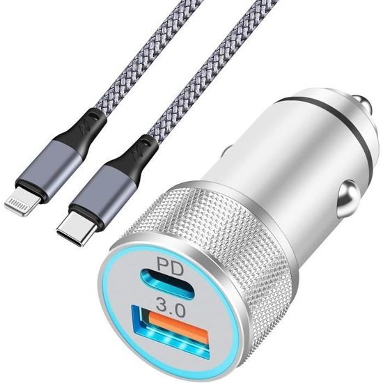 Vention Chargeur de voiture Allume Cigare  USB-C/Lightning avec cables (3A)