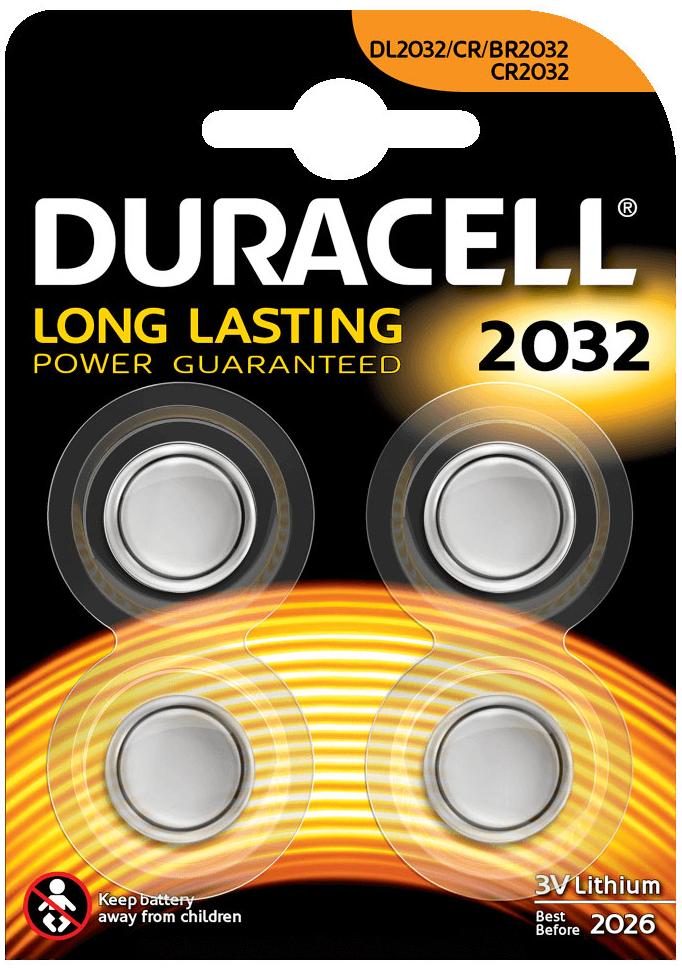 Duracell 2032 Lithium 3V (par 4)