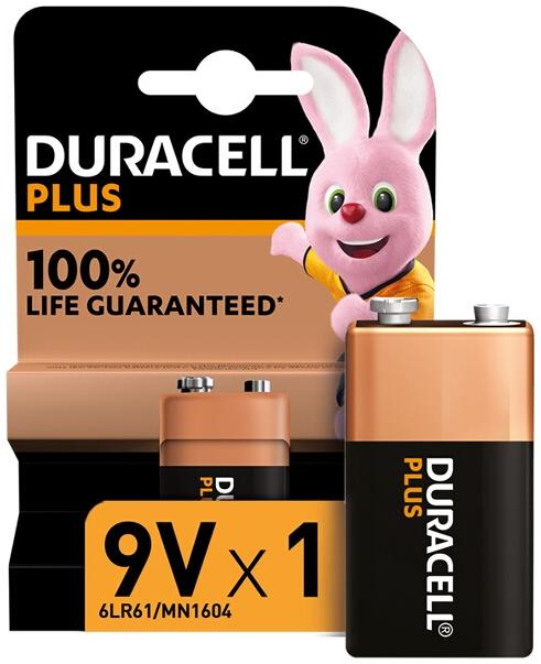 Duracell Pile alcaline Plus, 9V 6LR61