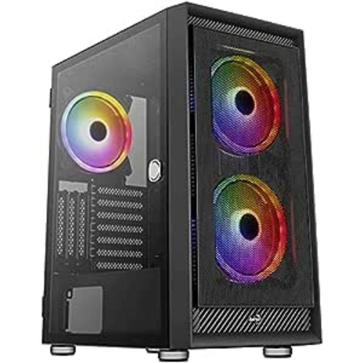 XYZprinting Boitier Moyen Tour ATX AirOne 300 X Mesh RGB avec panneau vitré (Noir)