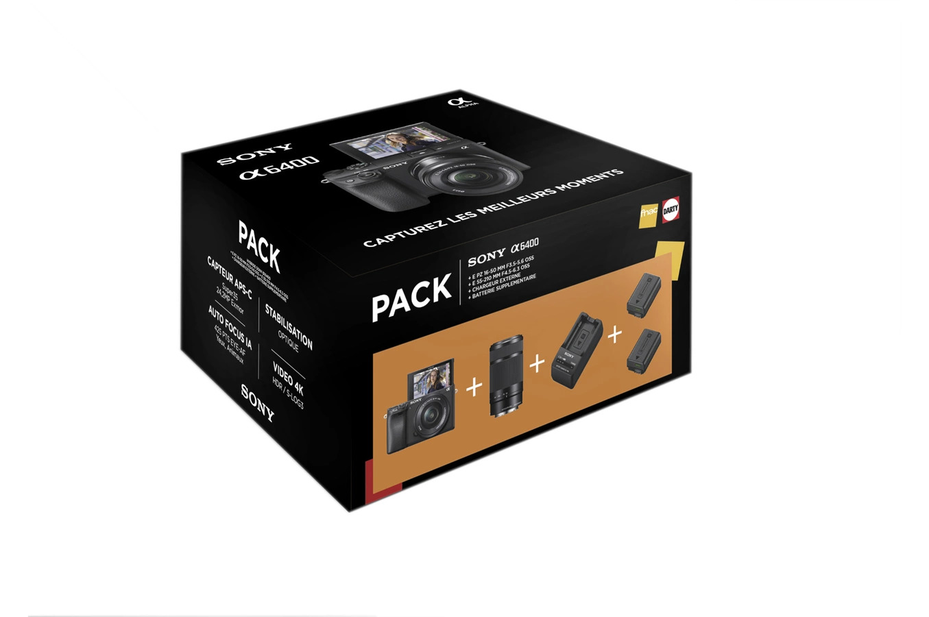 SONY Pack A6400 + FE 16-50 mm + FE 55-210 mm + chargeur externe + 2ème batterie