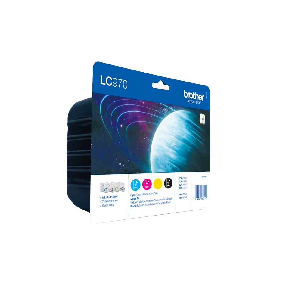 BROTHER PACK BLISTER DE 4 CARTOUCHES D'ENCRE BROTHER LC970VALBP