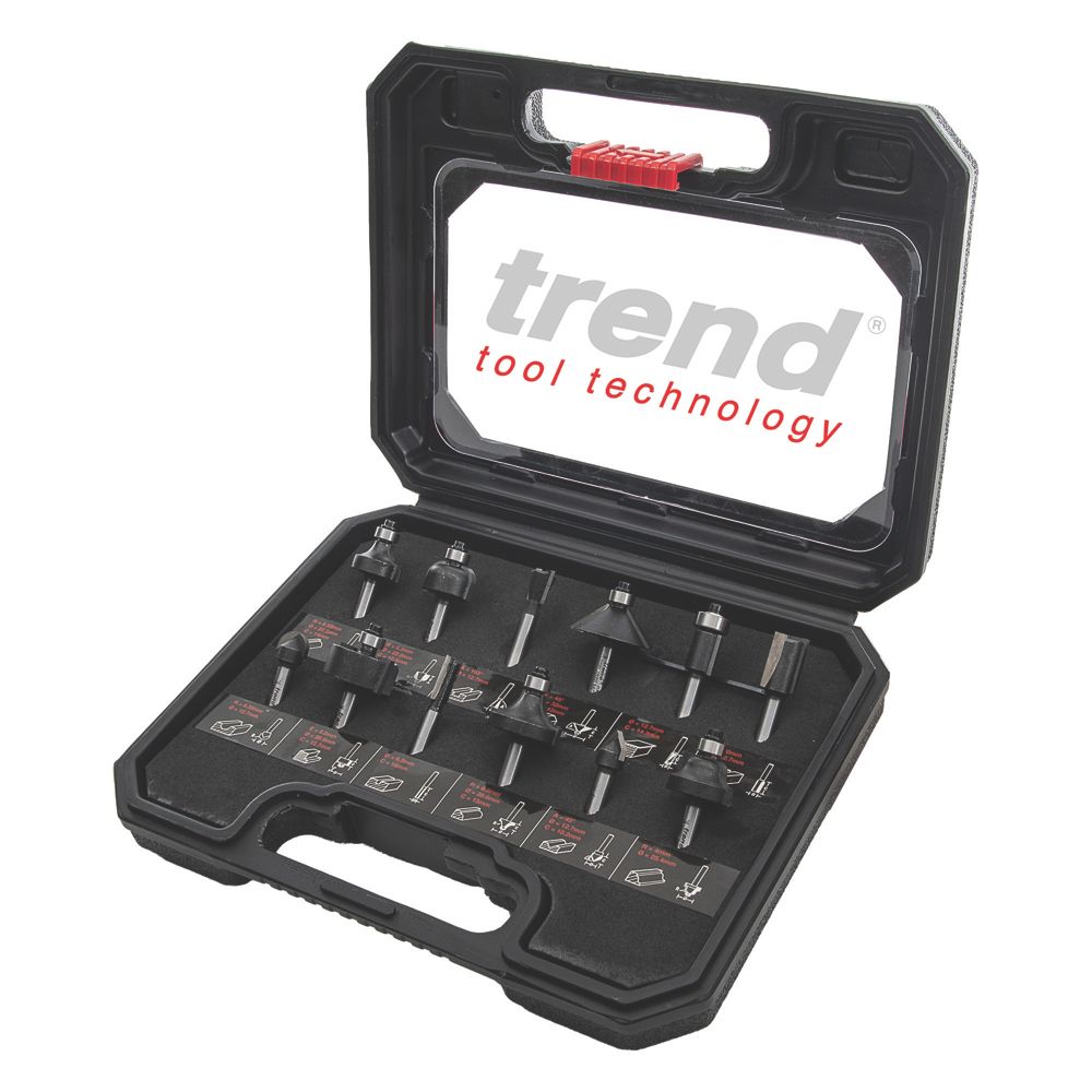 Trend Coffret de 12 fraises défonceuse pour débutant 6mm