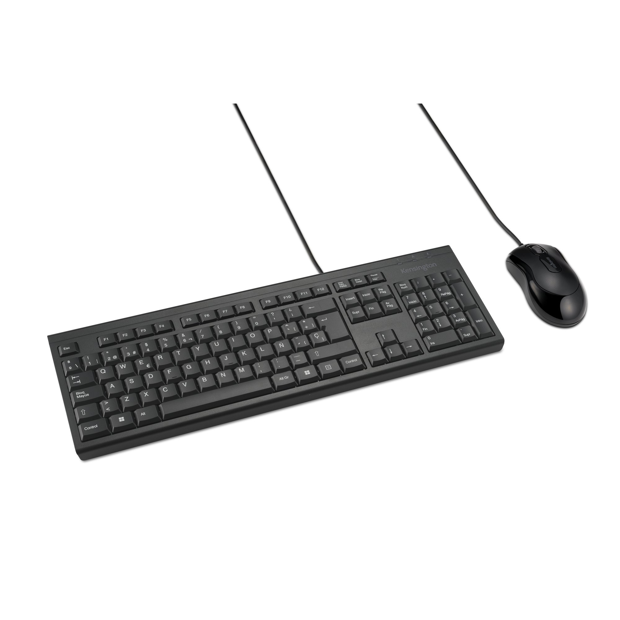 KENSINGTON Kits de Clavier et Souris KM100 EQ USB Alámbricos Noir avec Fonction anti-éclaboussures
