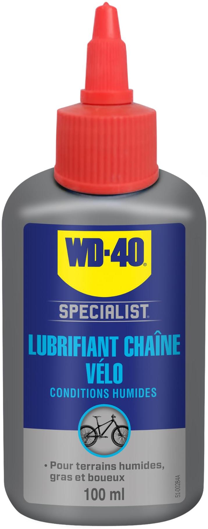 WD-40 Modèle du produit : Lubrifiant chaîne de vélo conditions humides WD40 100 ml