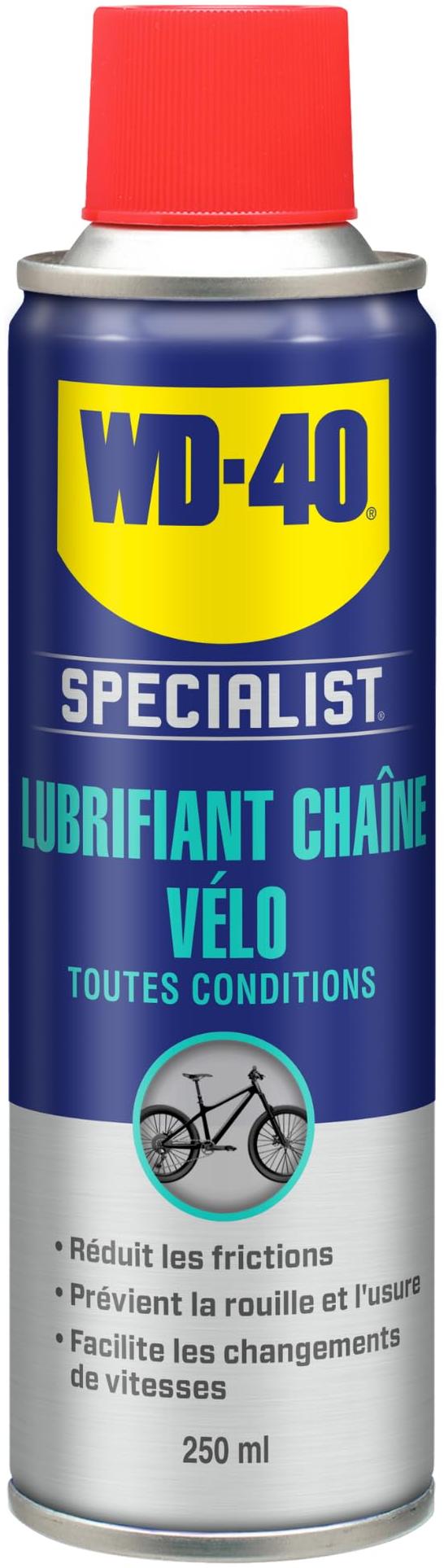 WD-40 Modèle : Lubrifiant chaîne de vélo toutes conditions 250 ml