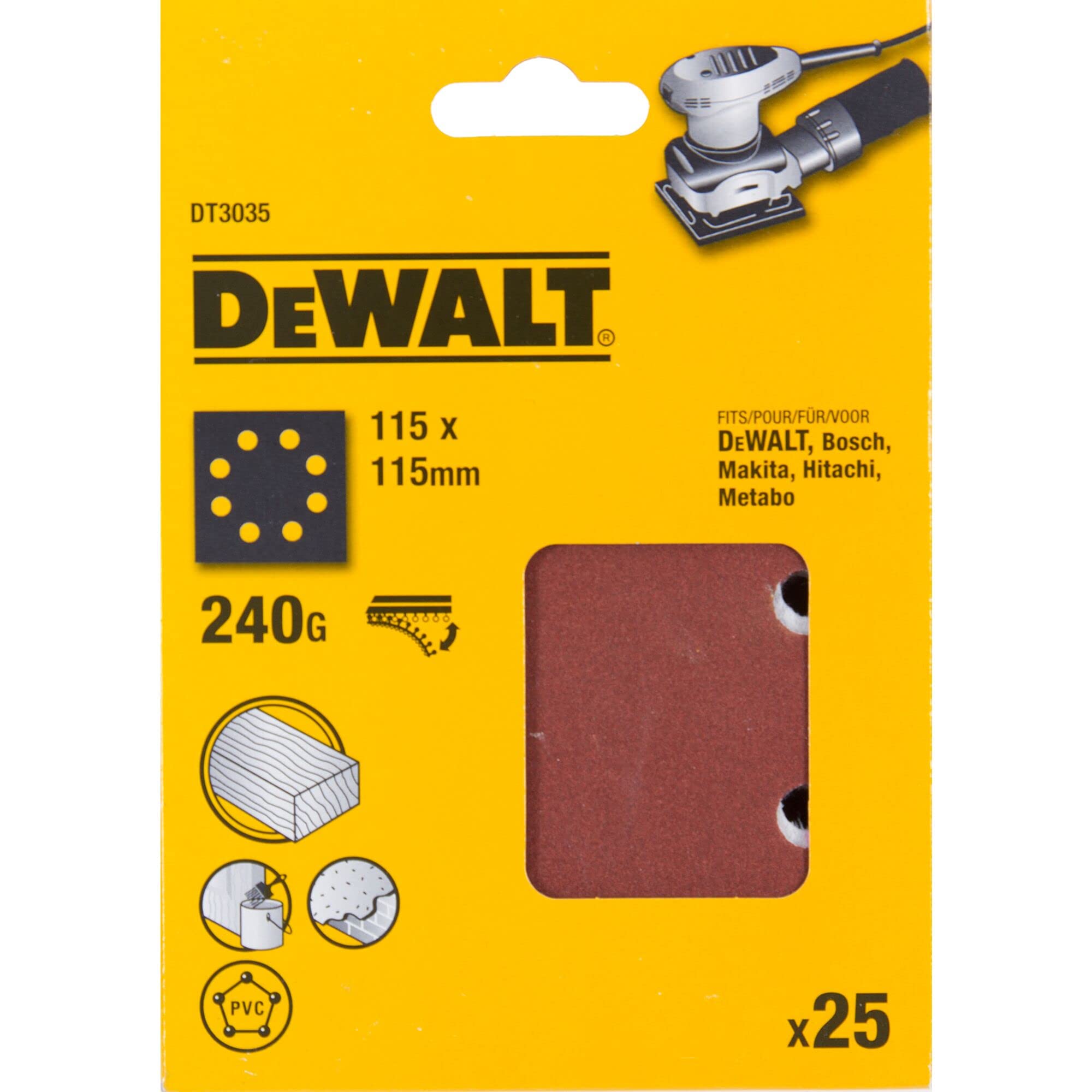 DeWalt DEWALT Schleifbogen 115x115mm K240 25Stk
