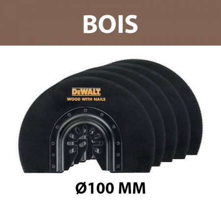 DeWalt Lot de 5 lames Ø100 mm moyeu déporté pour multi-cutter Bois