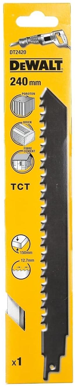 DeWalt Lame de scie égoïne TCT Béton, brique et fibrociment 240 mm