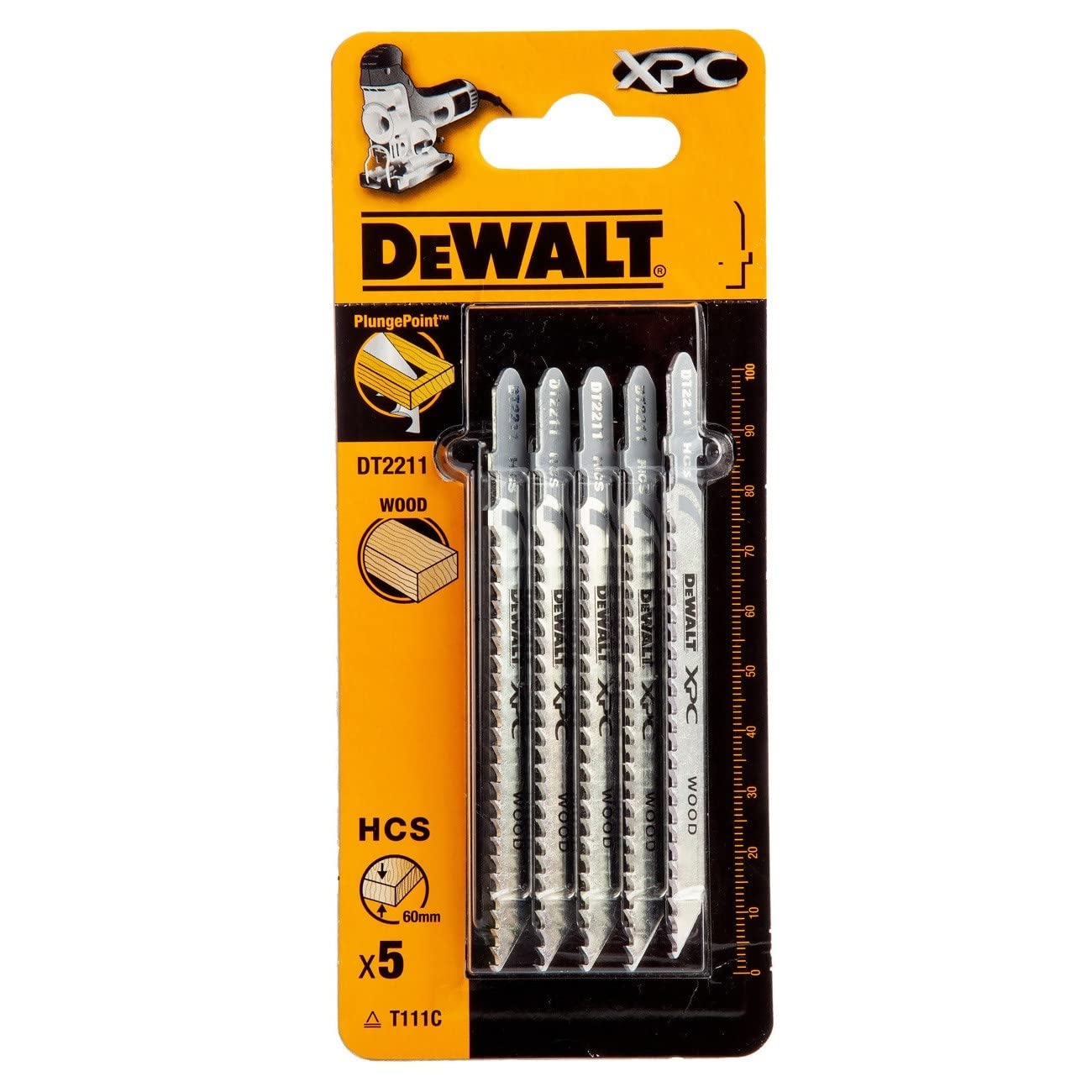 DeWalt DEWALT Stichsaegeblatt HCS Holz <60mm 5Stk